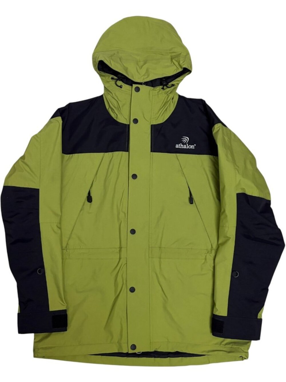 ATHALON Vintage Waterproof Jacket Green Windbreaker Parka Ski Coat Mens Medium
